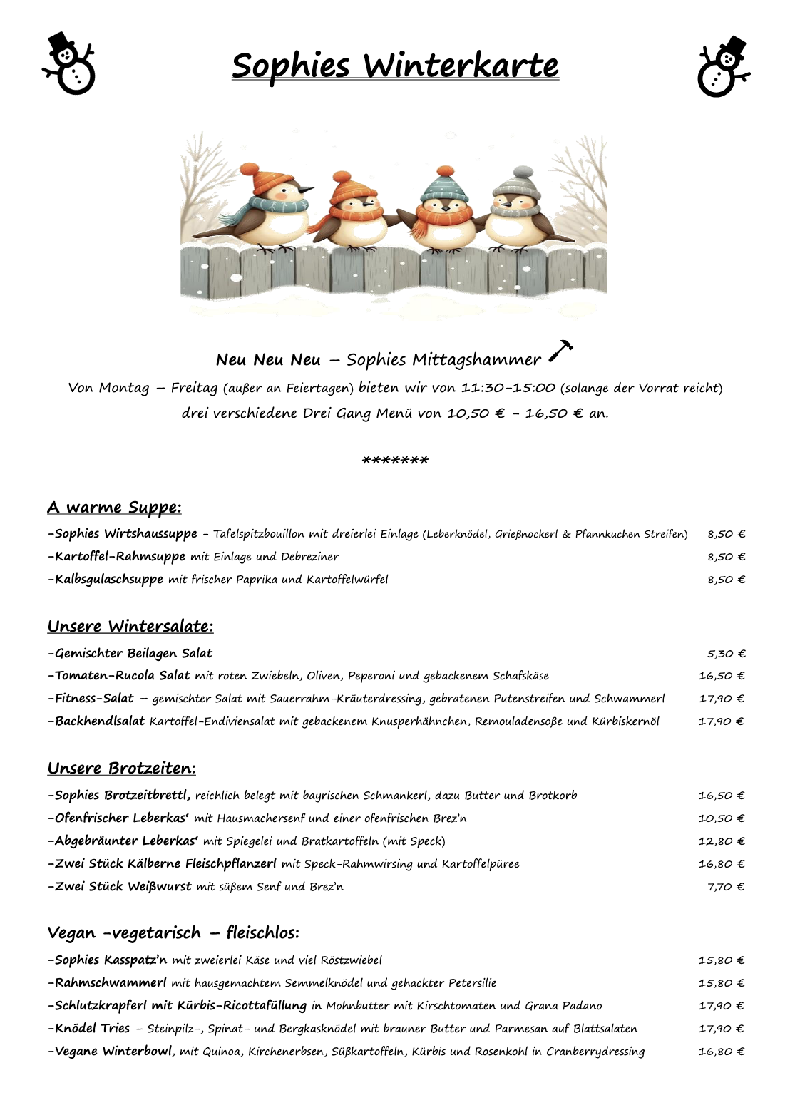 Speisekarte Seite 3